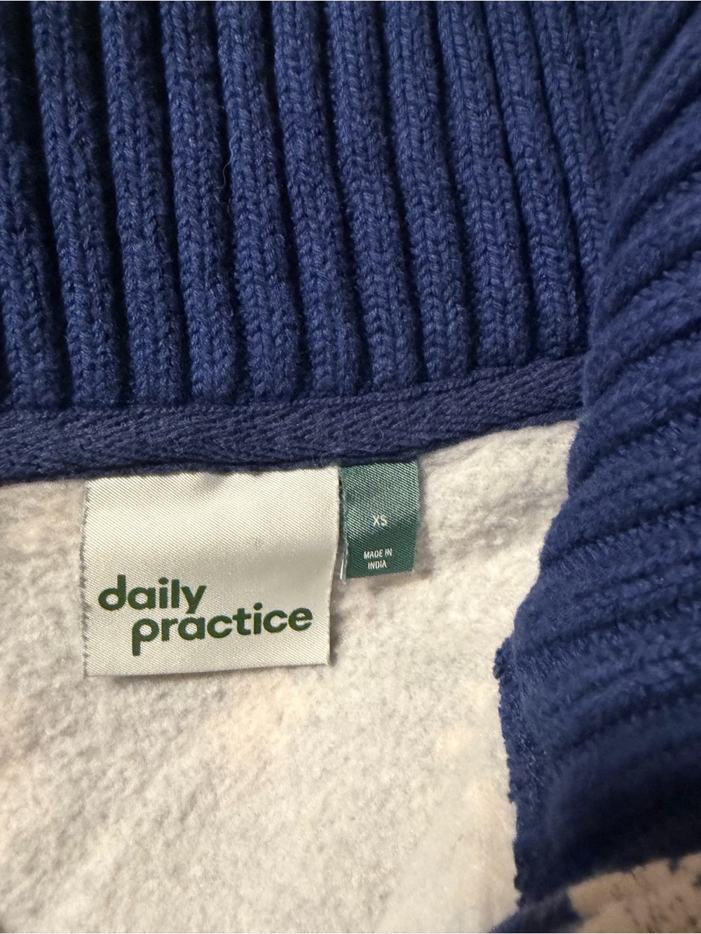 Daily Practice Anthropologie Navy Floral Half-Zip Sweater XS - Picture 2 of 2